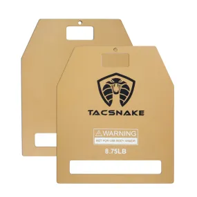 Tacsnake Weight Vest Plates 5.75 LB/ 8.75 LB/ 14.75 LB Pair for Weighted Vest, Strength Training, Running, Workout (8.75, Tan)