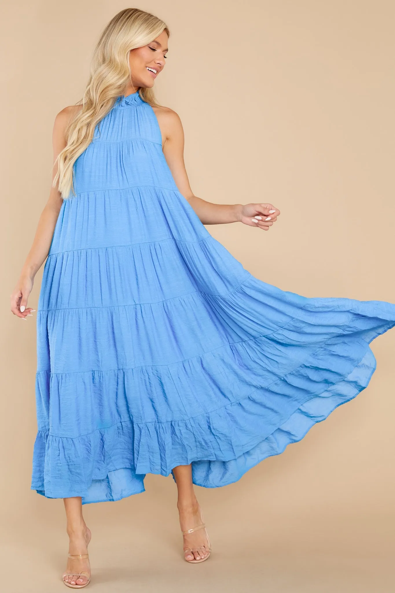 Take Me Dancing Blue Maxi Dress