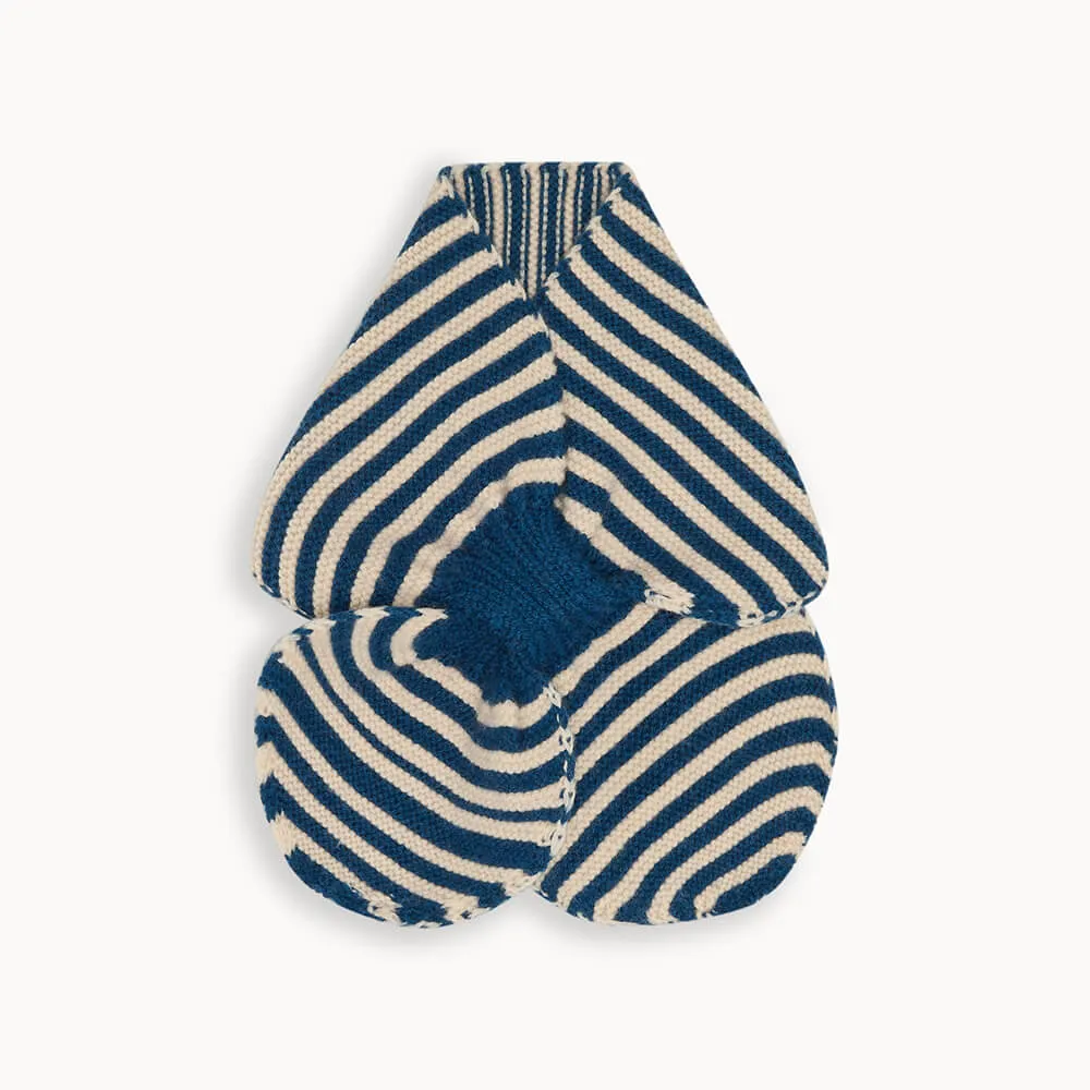 Tawny - Navy Mix Striped Loop Scarf