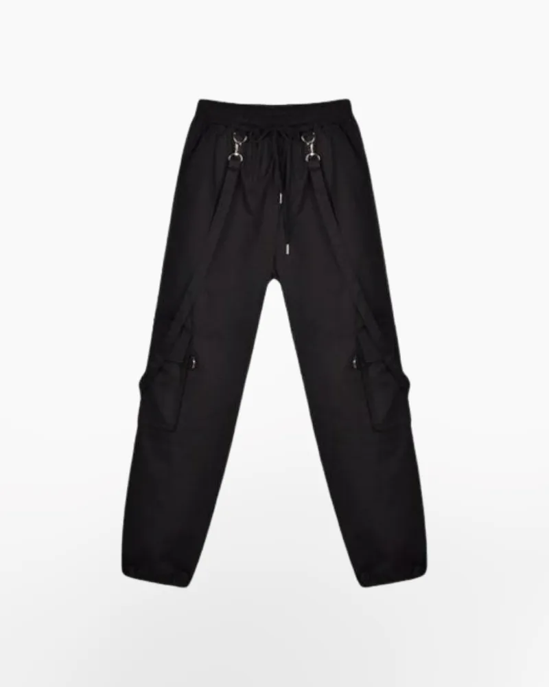 Techwear cargo pants with straps women