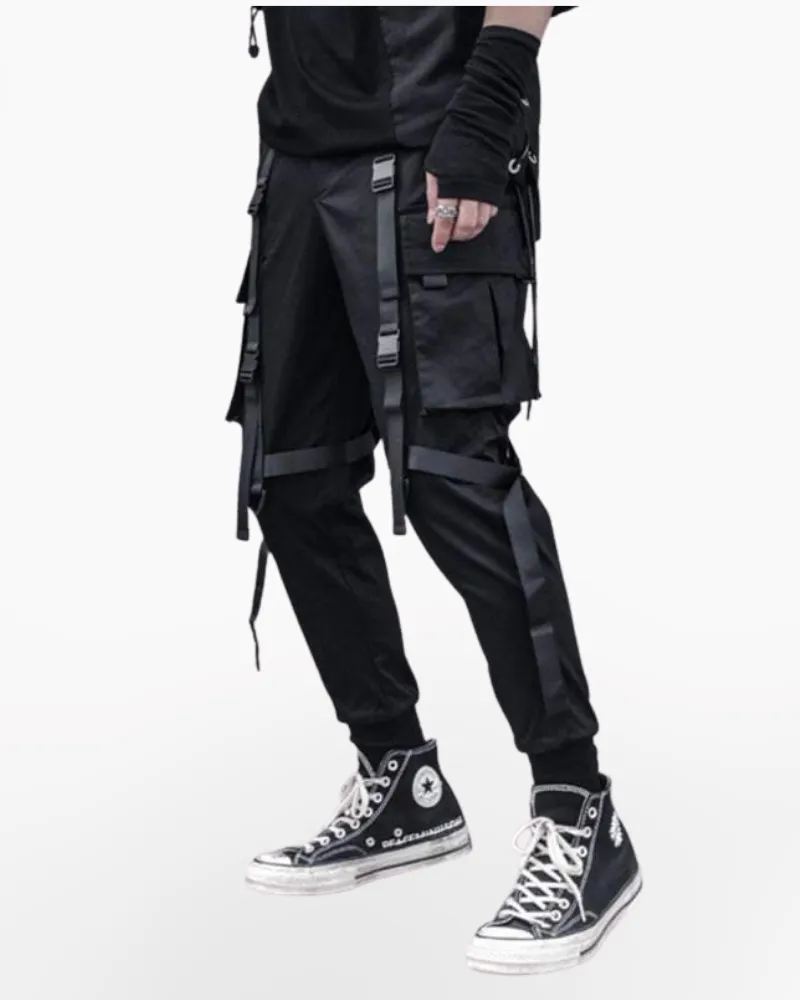 Techwear Ribbon cargo pants