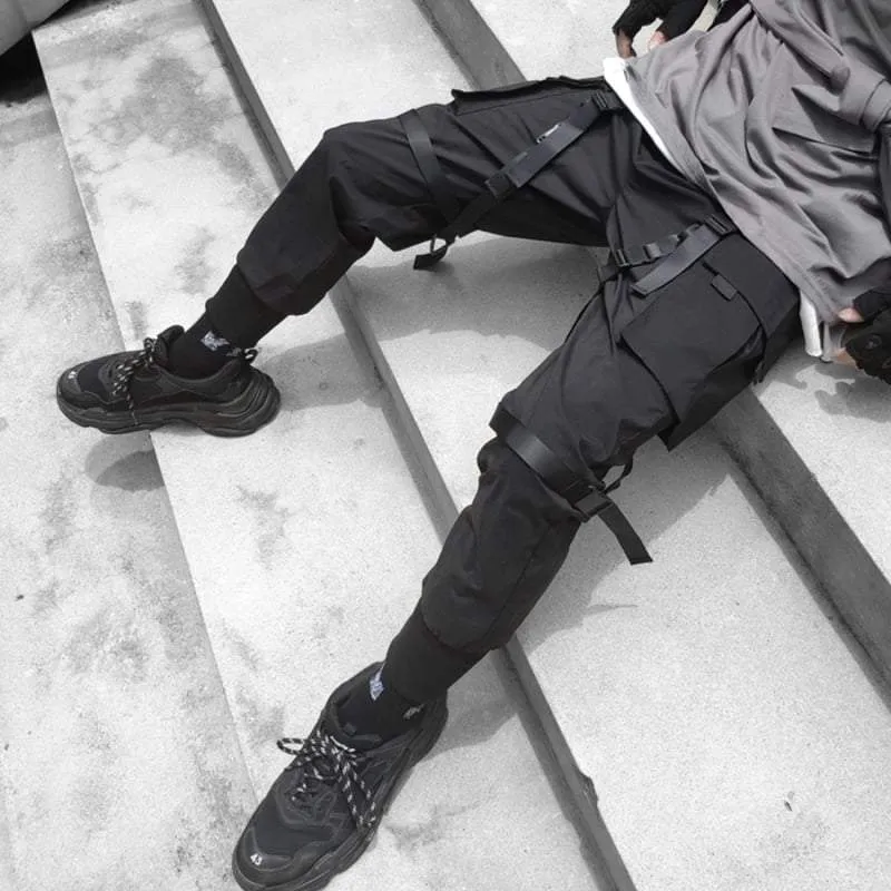 Techwear Ribbon cargo pants