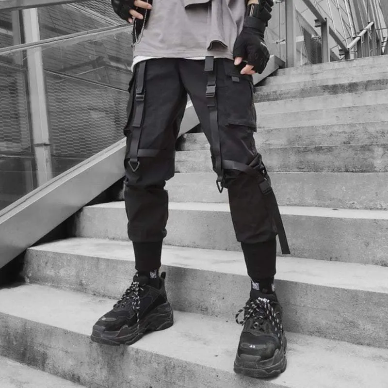 Techwear Ribbon cargo pants