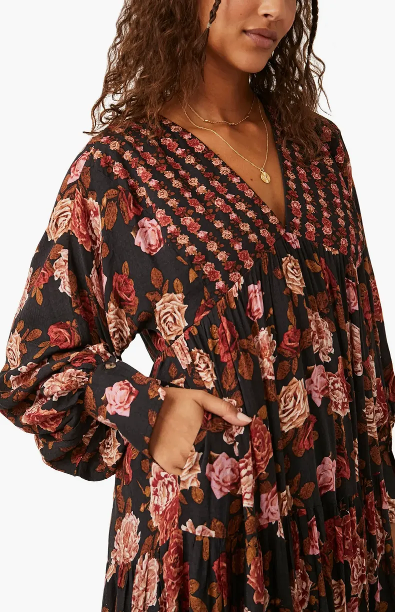 The Rows of Roses Long Sleeve Maxi Dress by Free People