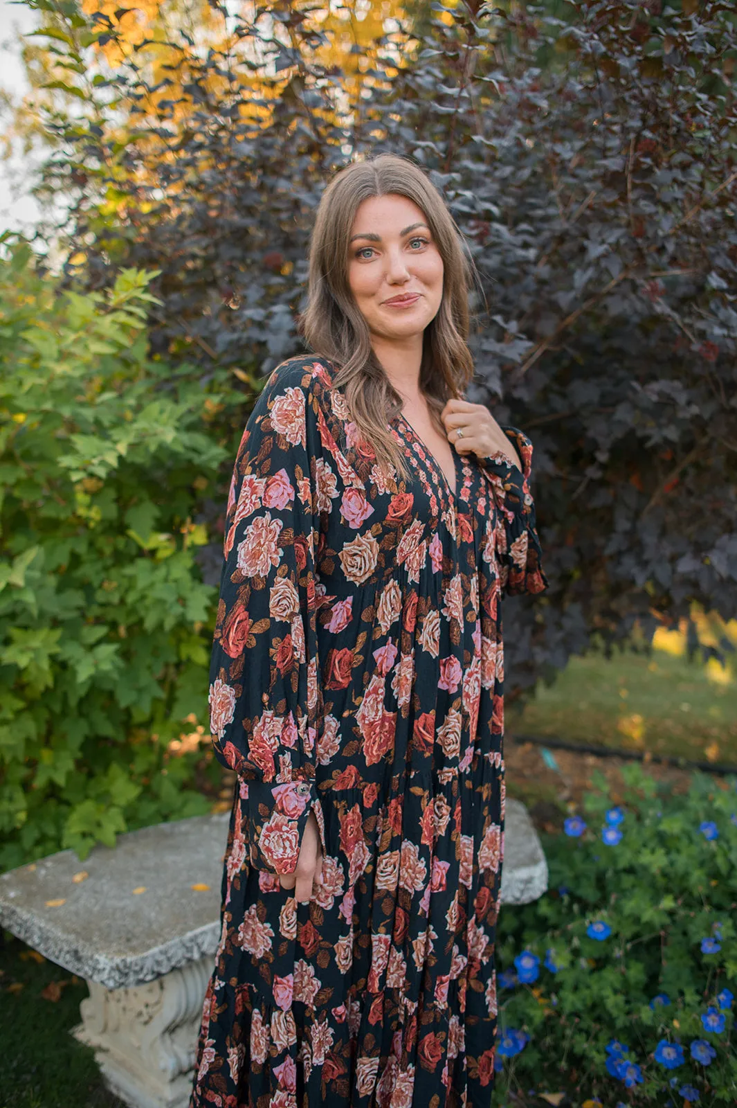 The Rows of Roses Long Sleeve Maxi Dress by Free People