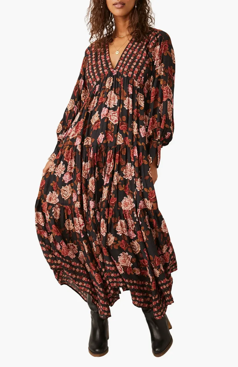 The Rows of Roses Long Sleeve Maxi Dress by Free People