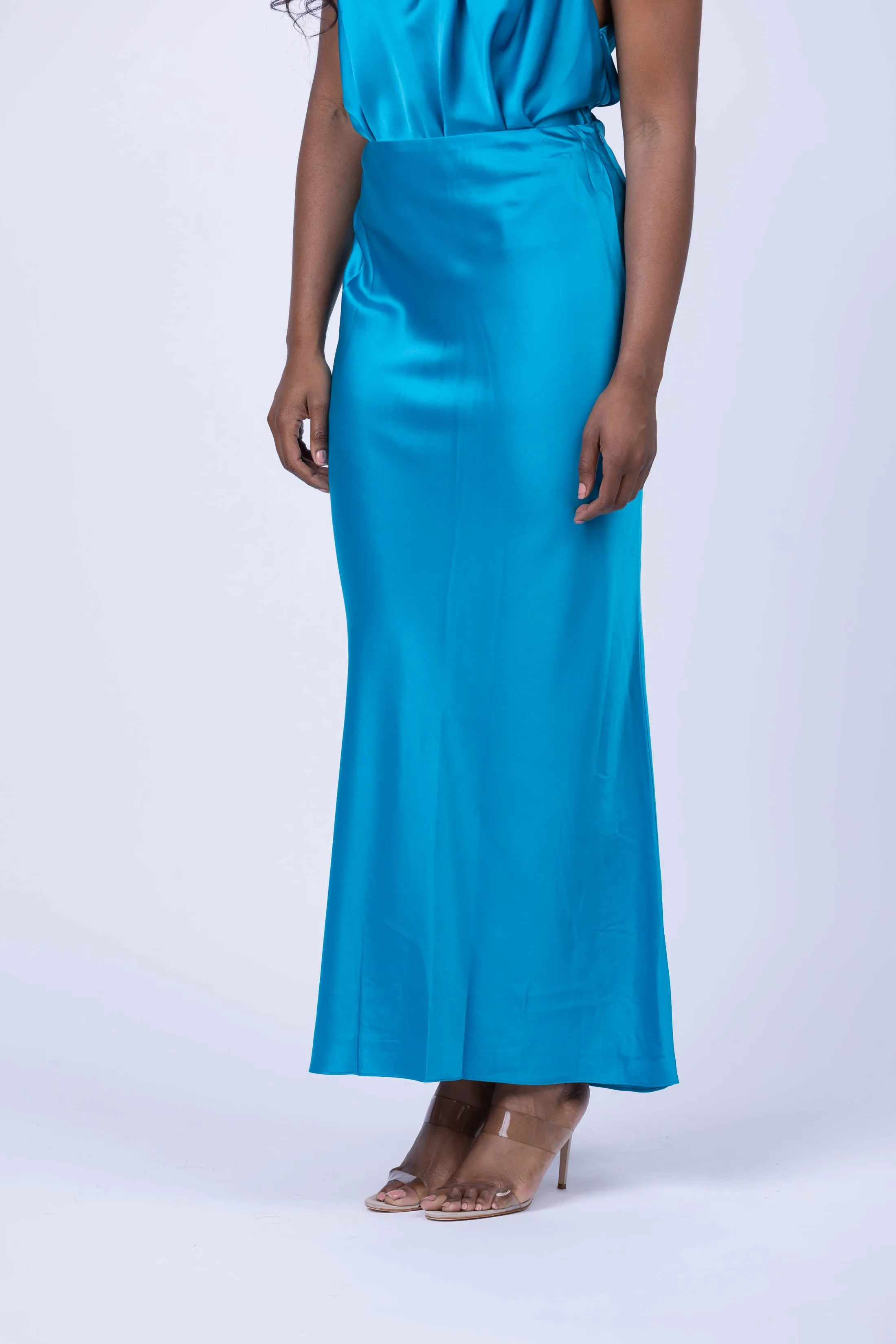 The Sei Bias Maxi Skirt in Lake