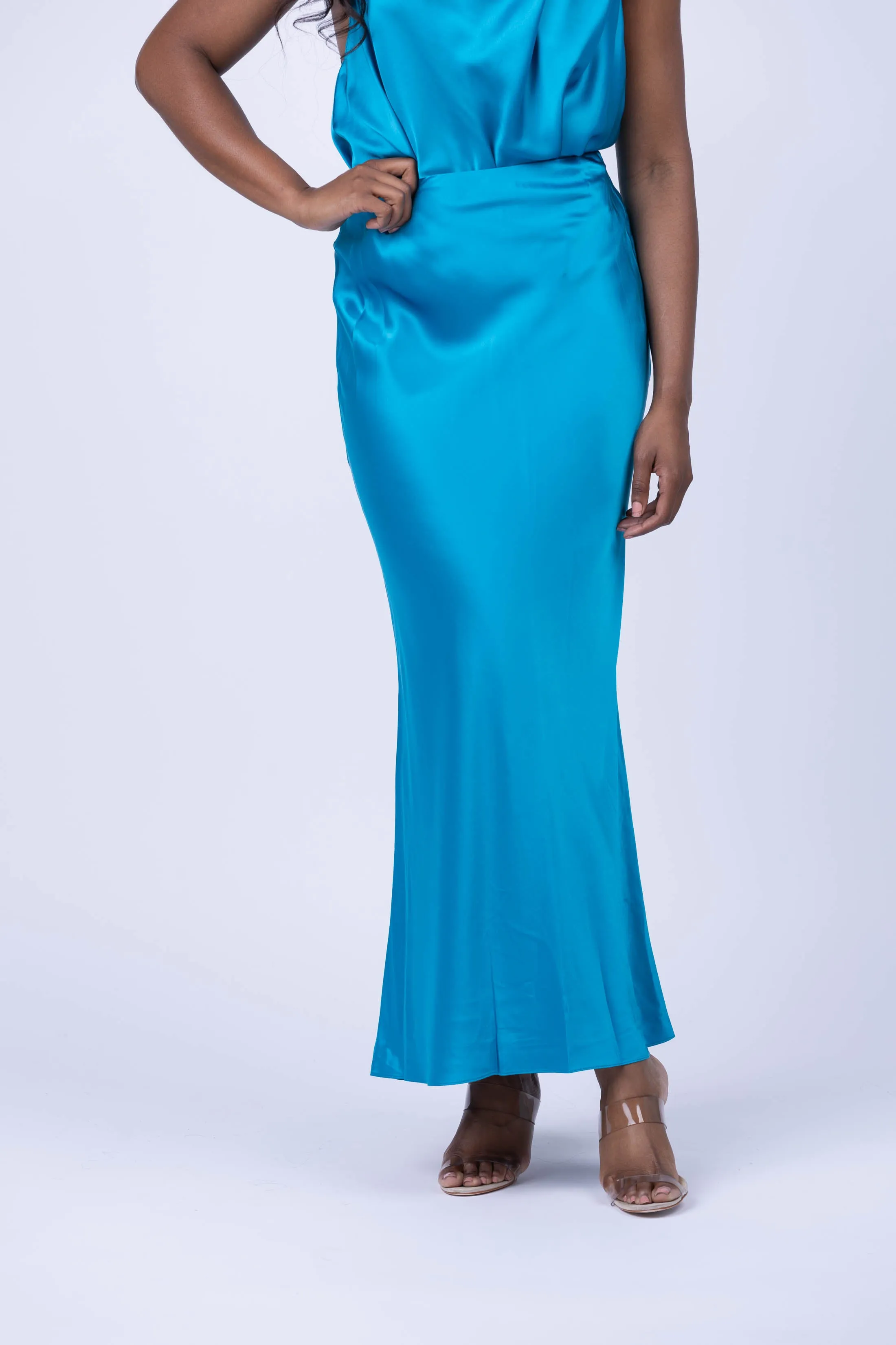 The Sei Bias Maxi Skirt in Lake