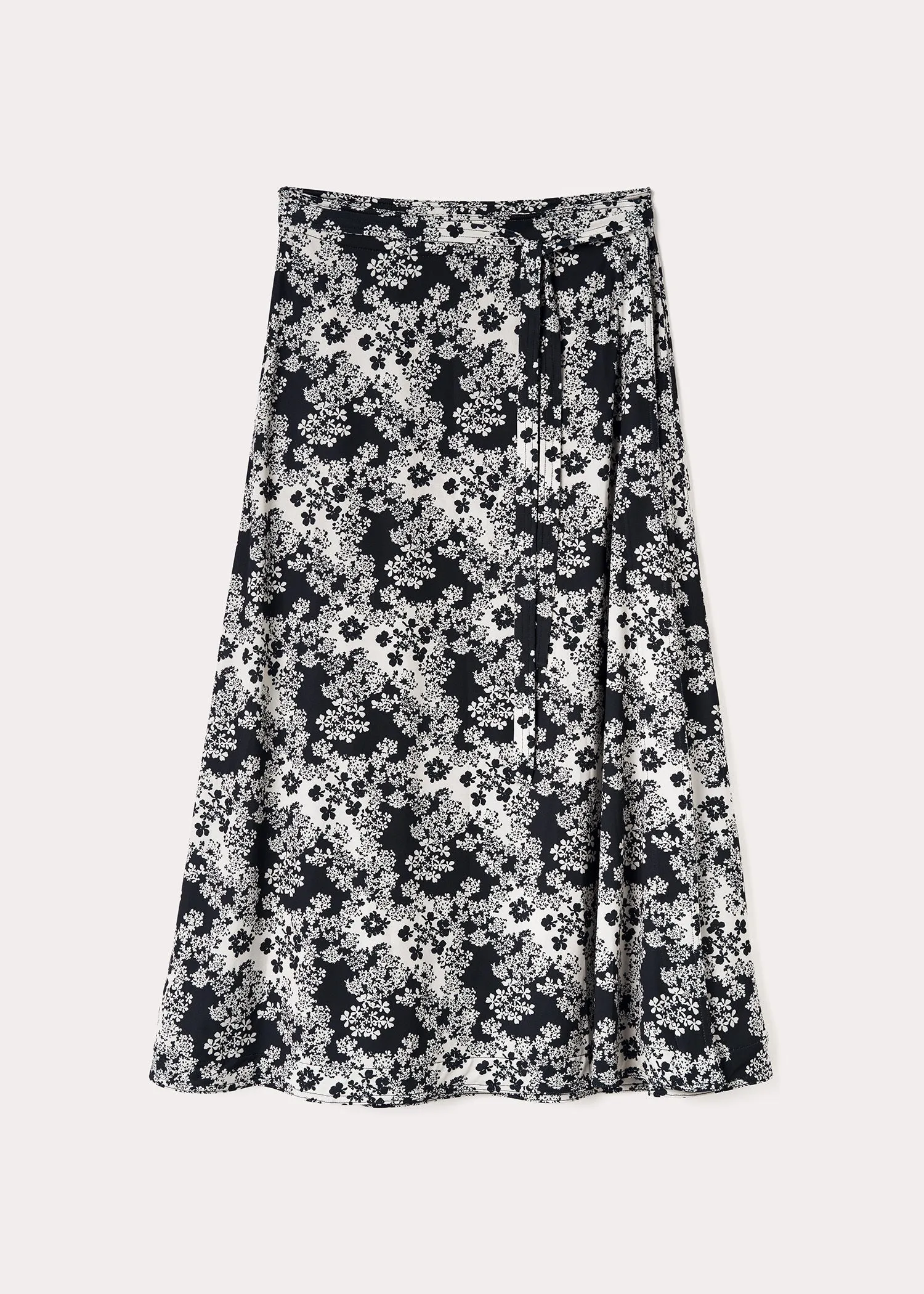 Tie-waist wrap skirt floral