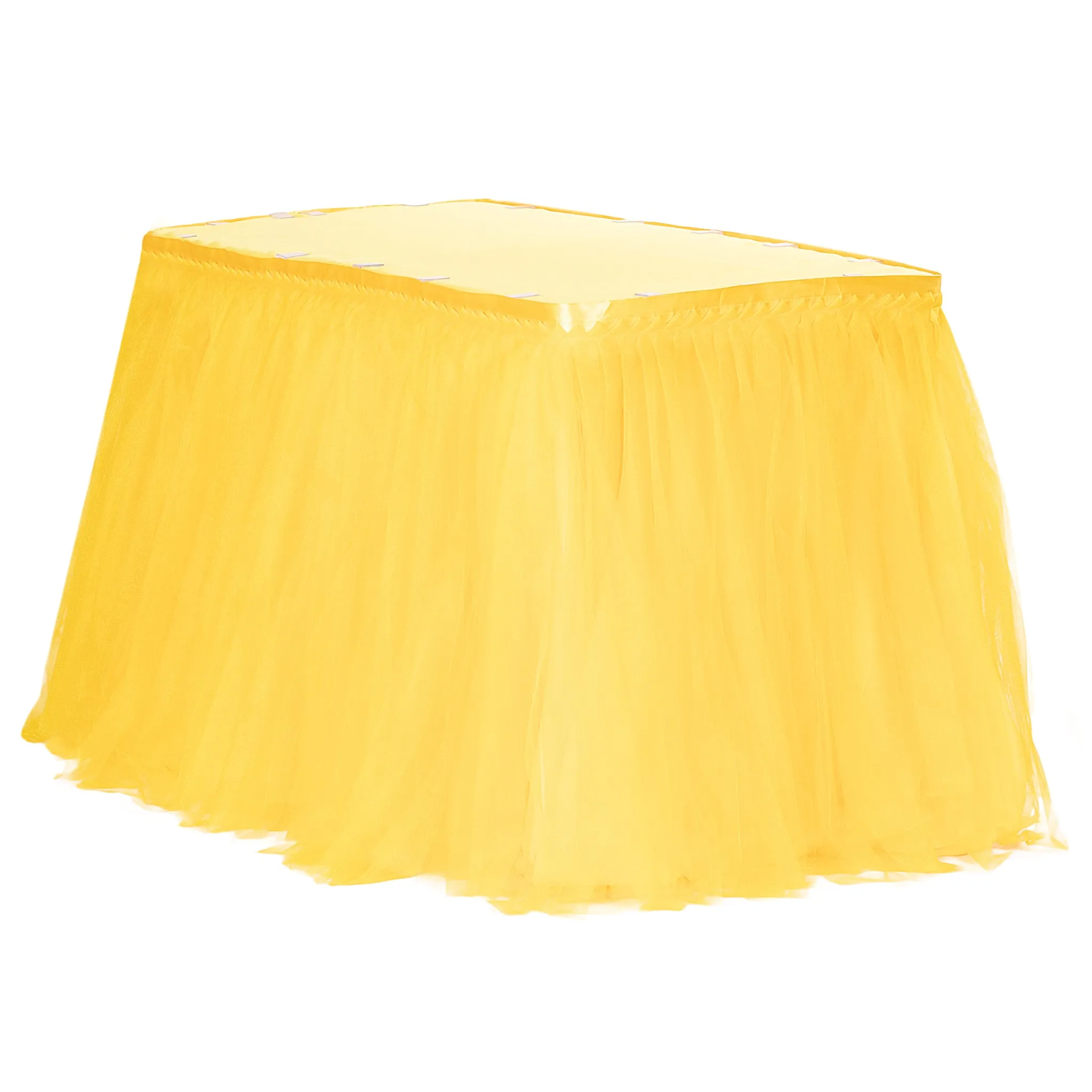 Tulle Tutu 17ft Table Skirt - Canary Yellow