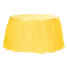 Tulle Tutu 17ft Table Skirt - Canary Yellow