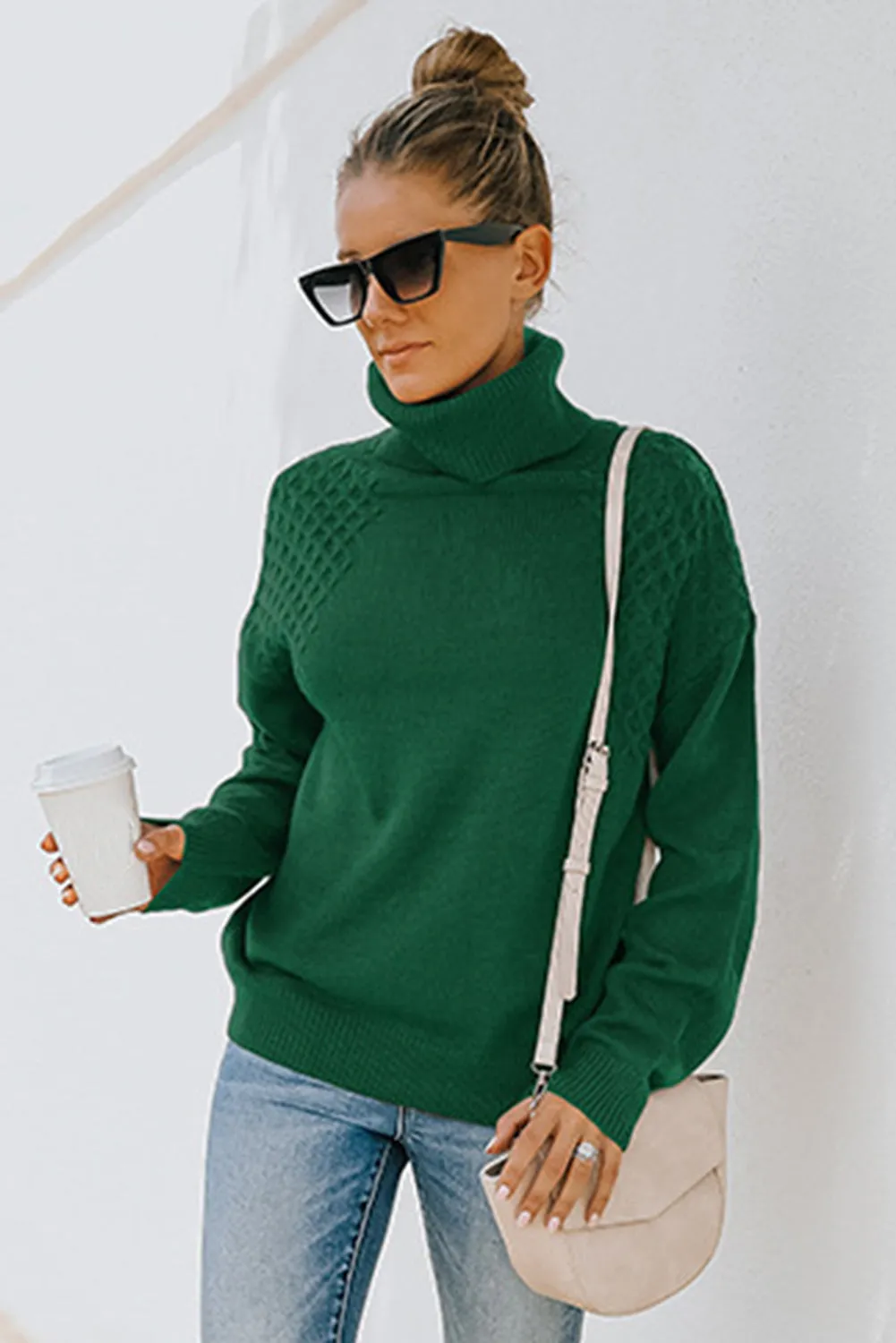 Turtleneck Knitted Pullover Sweater