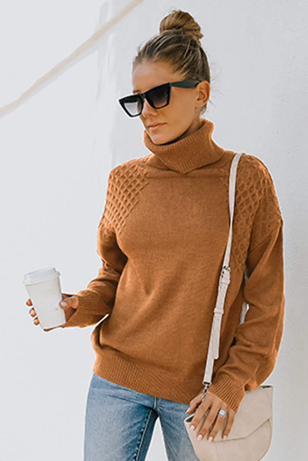 Turtleneck Knitted Pullover Sweater