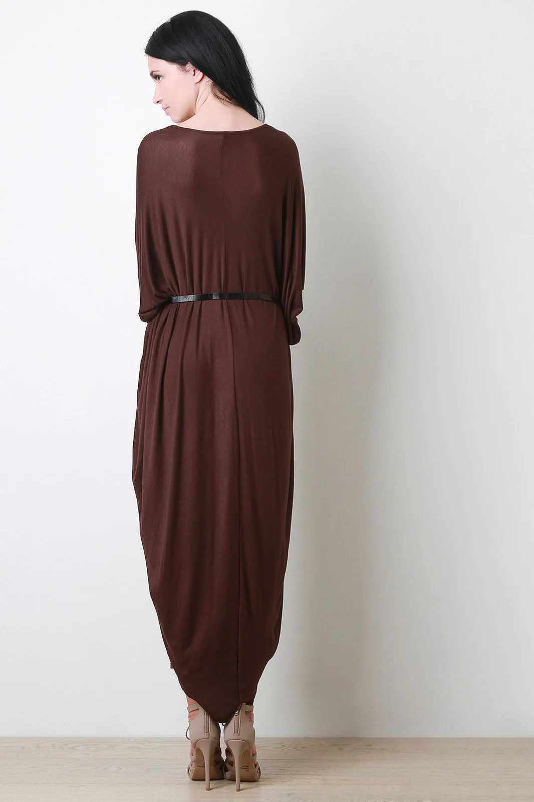 V-Neck Dolman Sleeve Maxi Dress