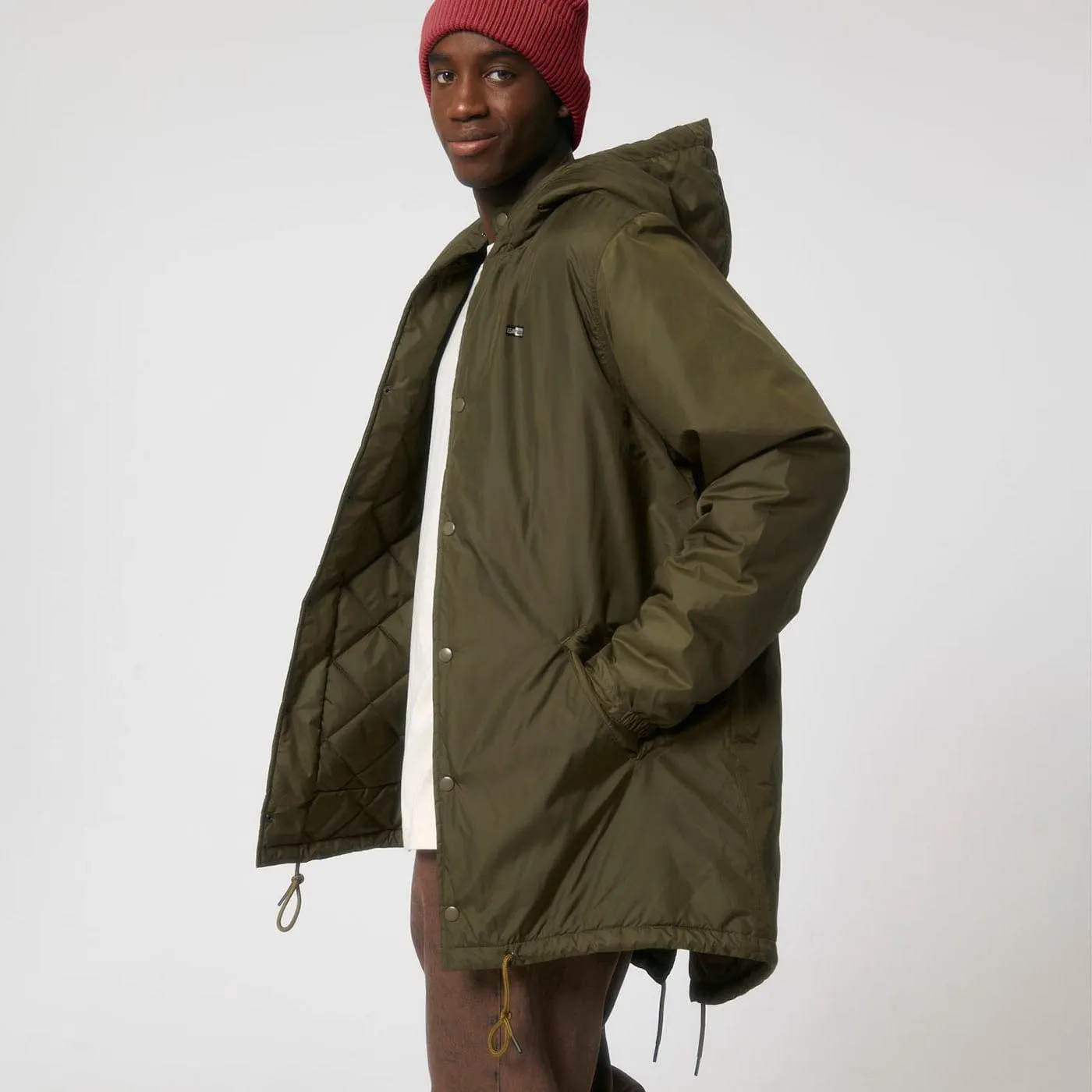 Vegan Happy Unisex Padded Parka Jacket | Multiple Colours