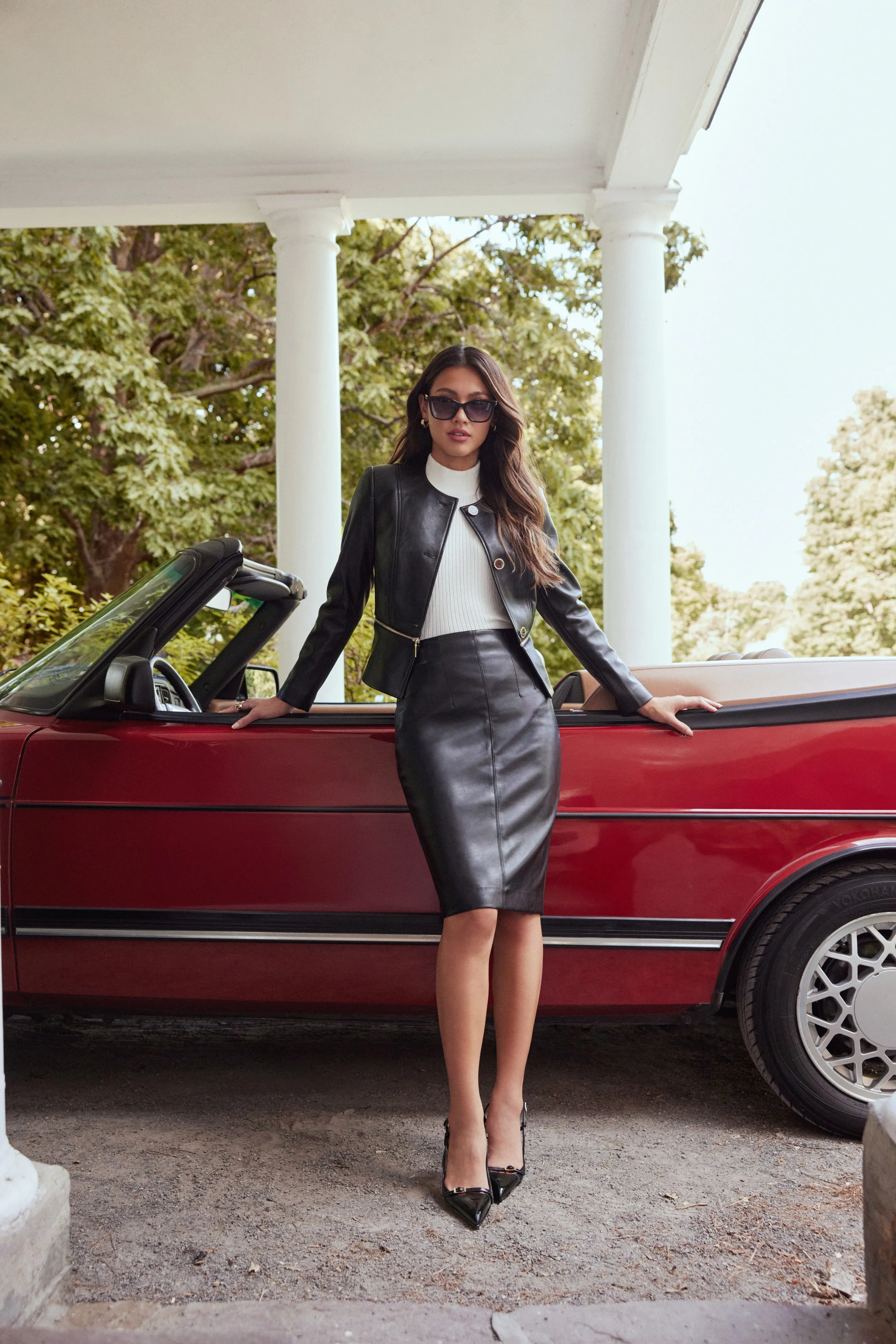 Vegan Leather Pencil Skirt