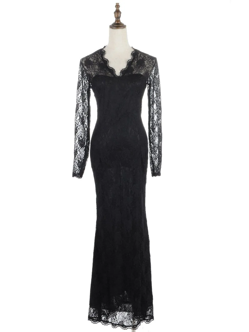 Victorian Long Sleeve Lace Maxi Dress