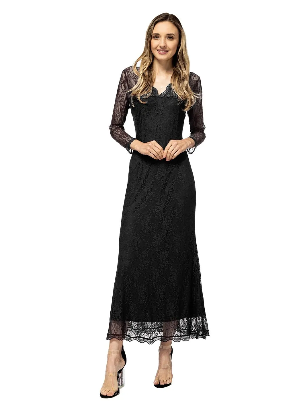 Victorian Long Sleeve Lace Maxi Dress