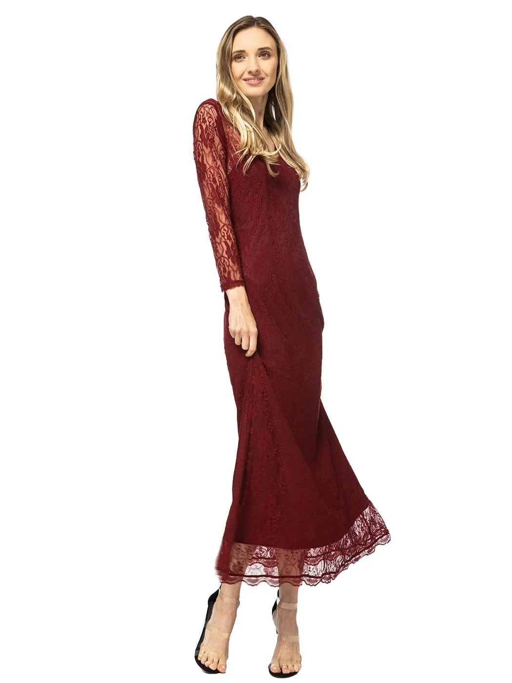 Victorian Long Sleeve Lace Maxi Dress