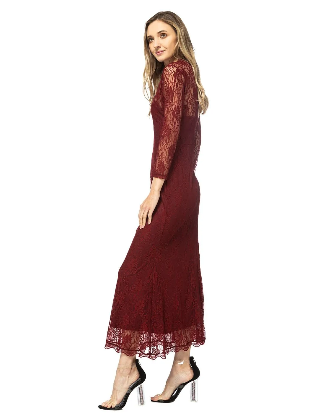 Victorian Long Sleeve Lace Maxi Dress