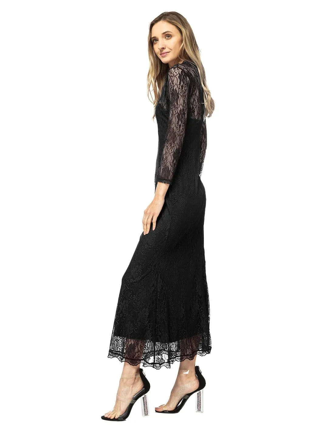 Victorian Long Sleeve Lace Maxi Dress