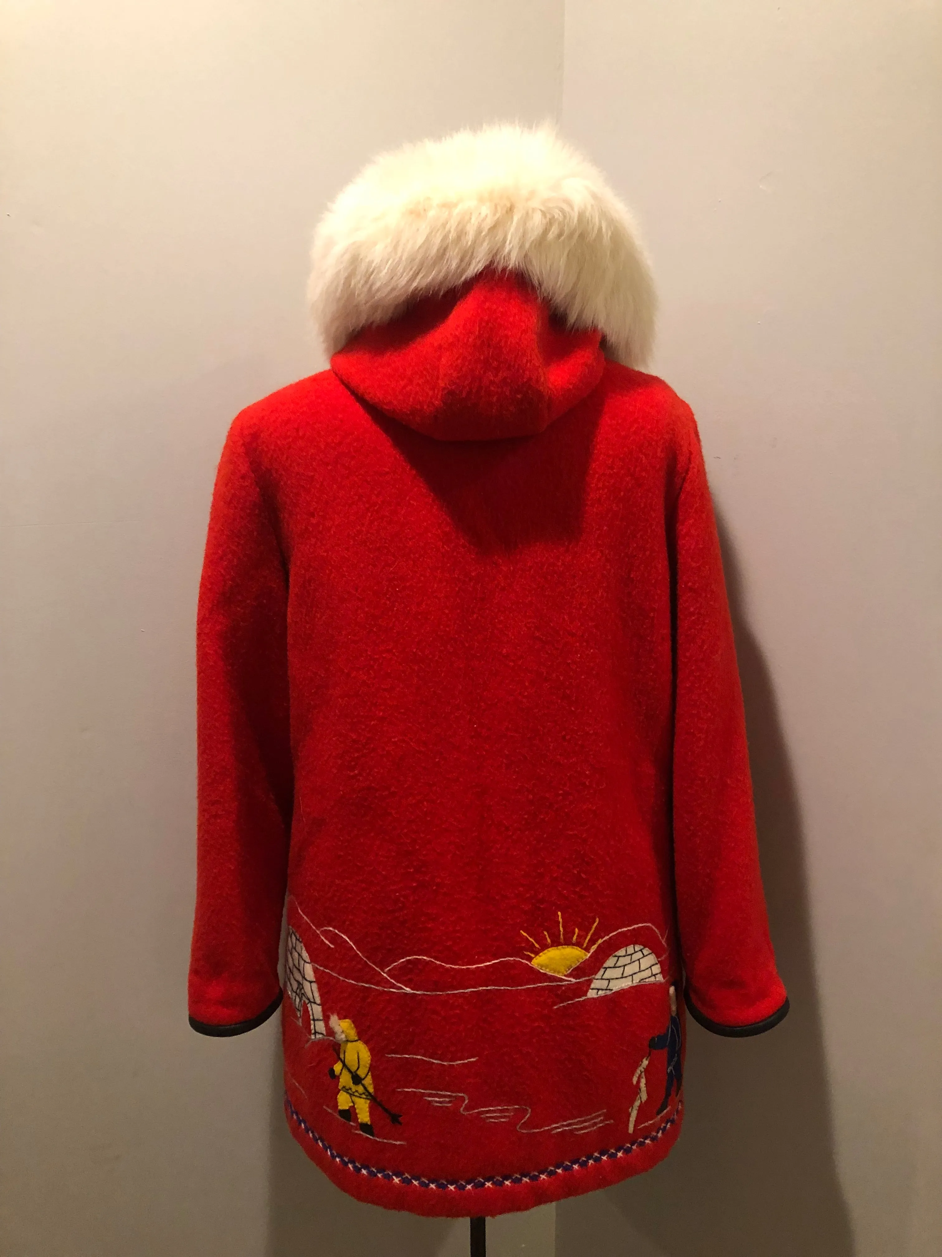 Vintage James Bay Red Northern Parka with Fur Trimmed Hood, Made in Canada, SOLD