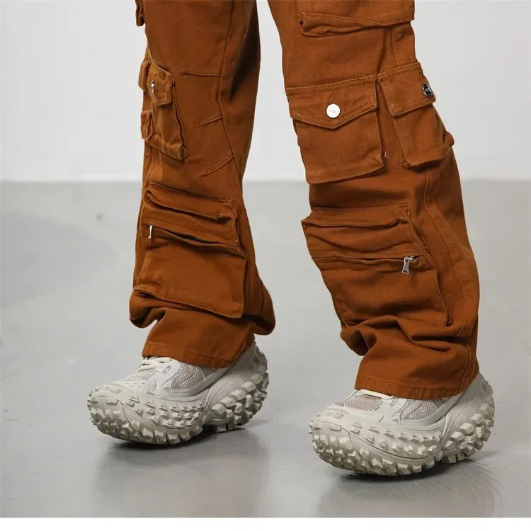 Washed Safari Style Cargo Pants