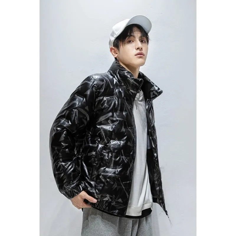 White Duck Down Warmth Printed Casual Down Jacket