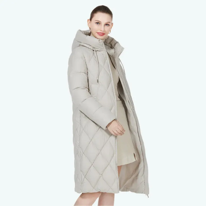 Winter Diamond Slay Quilted Puffer Parka Jacket | Long Puffer Coat | Down Jacket | Parka for women |