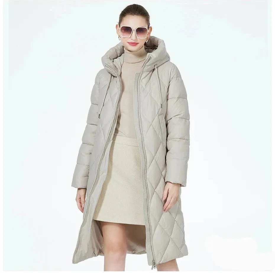 Winter Diamond Slay Quilted Puffer Parka Jacket | Long Puffer Coat | Down Jacket | Parka for women |