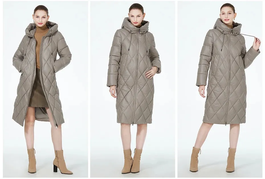 Winter Diamond Slay Quilted Puffer Parka Jacket | Long Puffer Coat | Down Jacket | Parka for women |