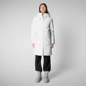 Woman's hooded parka Yua in white