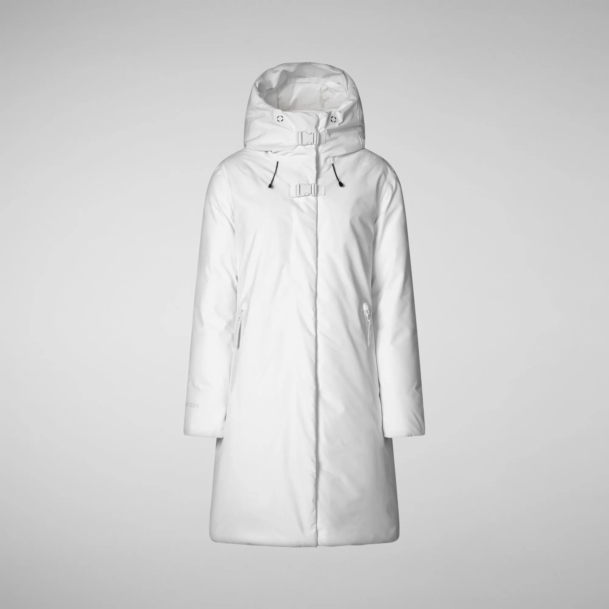 Woman's hooded parka Yua in white