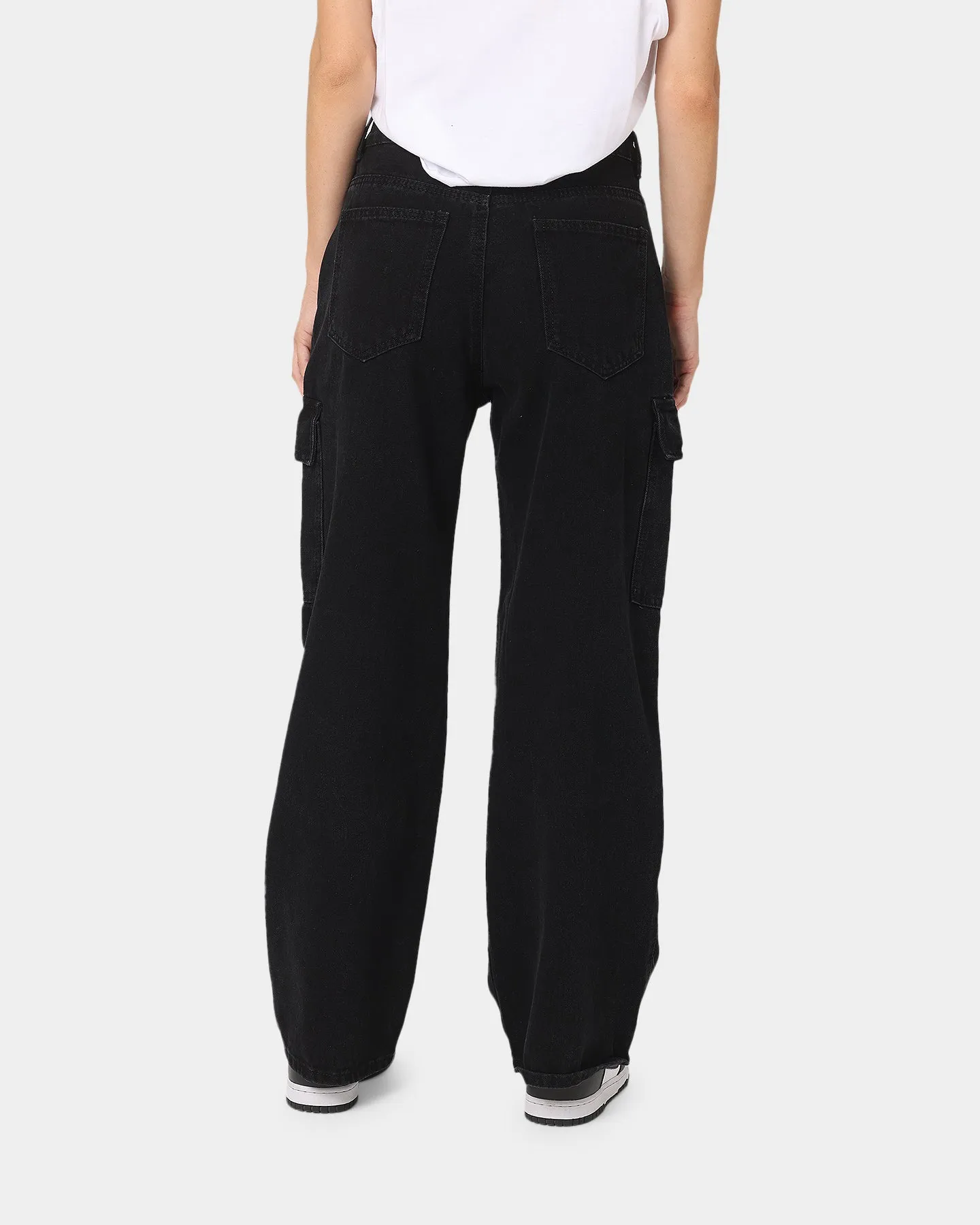 XXIII Women's Poppy Wide Leg Cargo Pants Washed Black