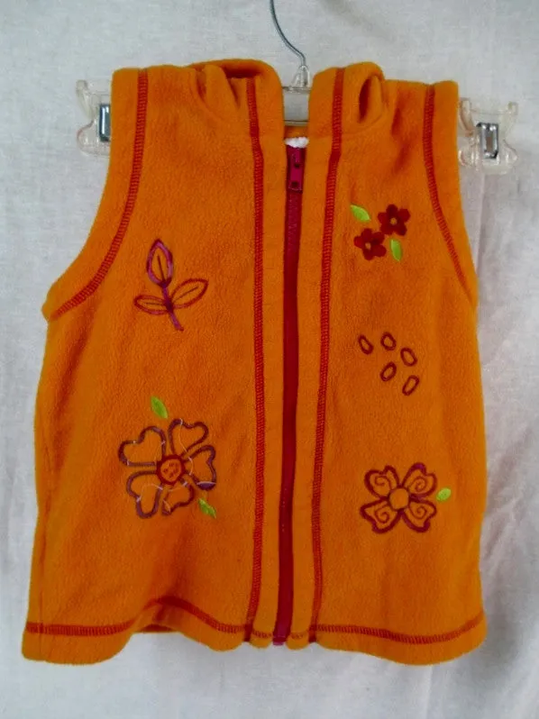 Youth  Kids Girls HANNA ANDERSSON Vest JACKET Coat ORANGE FLORAL 5 / 6 / 6X