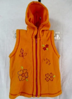 Youth  Kids Girls HANNA ANDERSSON Vest JACKET Coat ORANGE FLORAL 5 / 6 / 6X