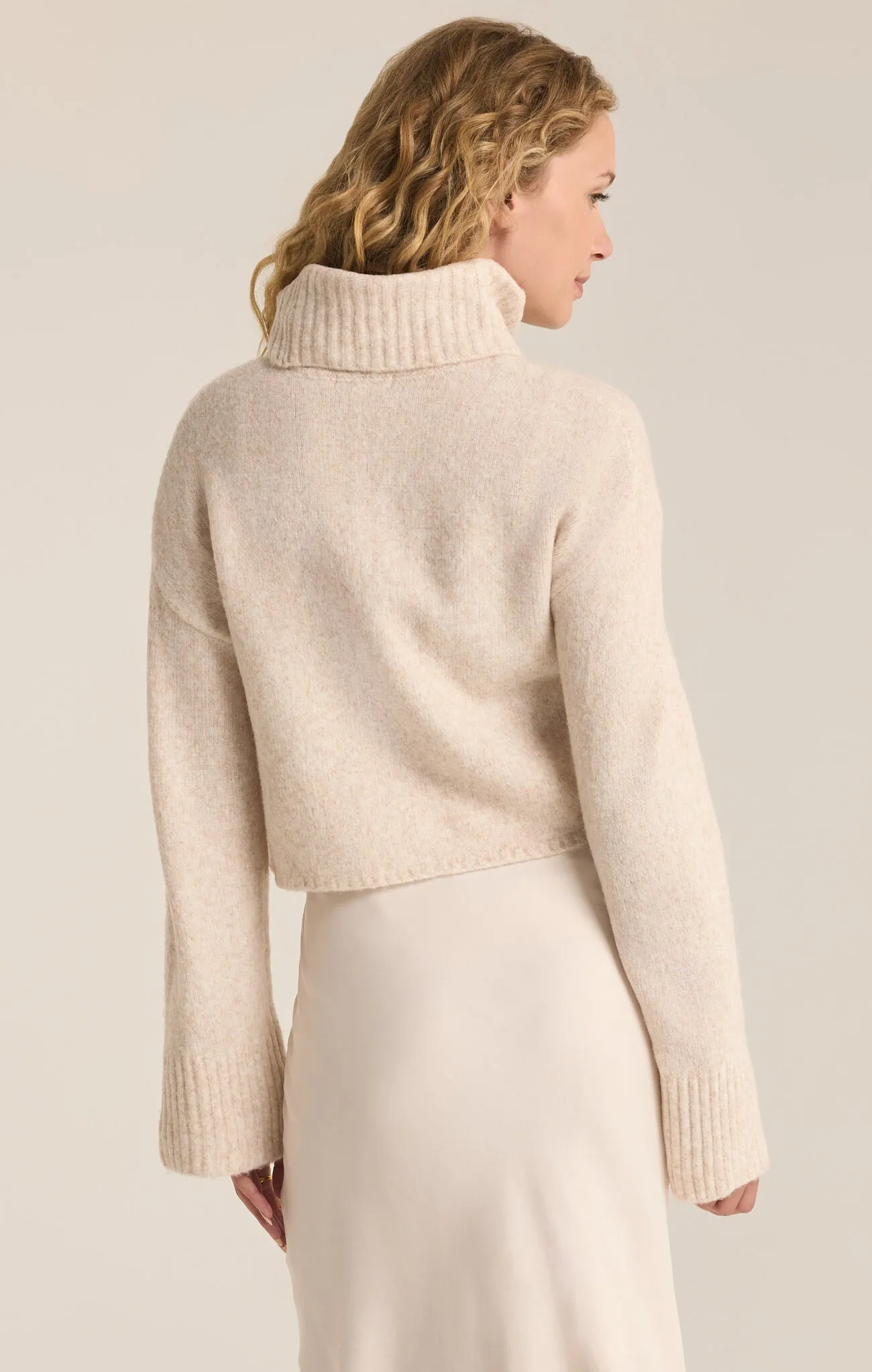 Z SUPPLY - URSA TURTLENECK SWEATER LIGHT OATMEAL HEATHER