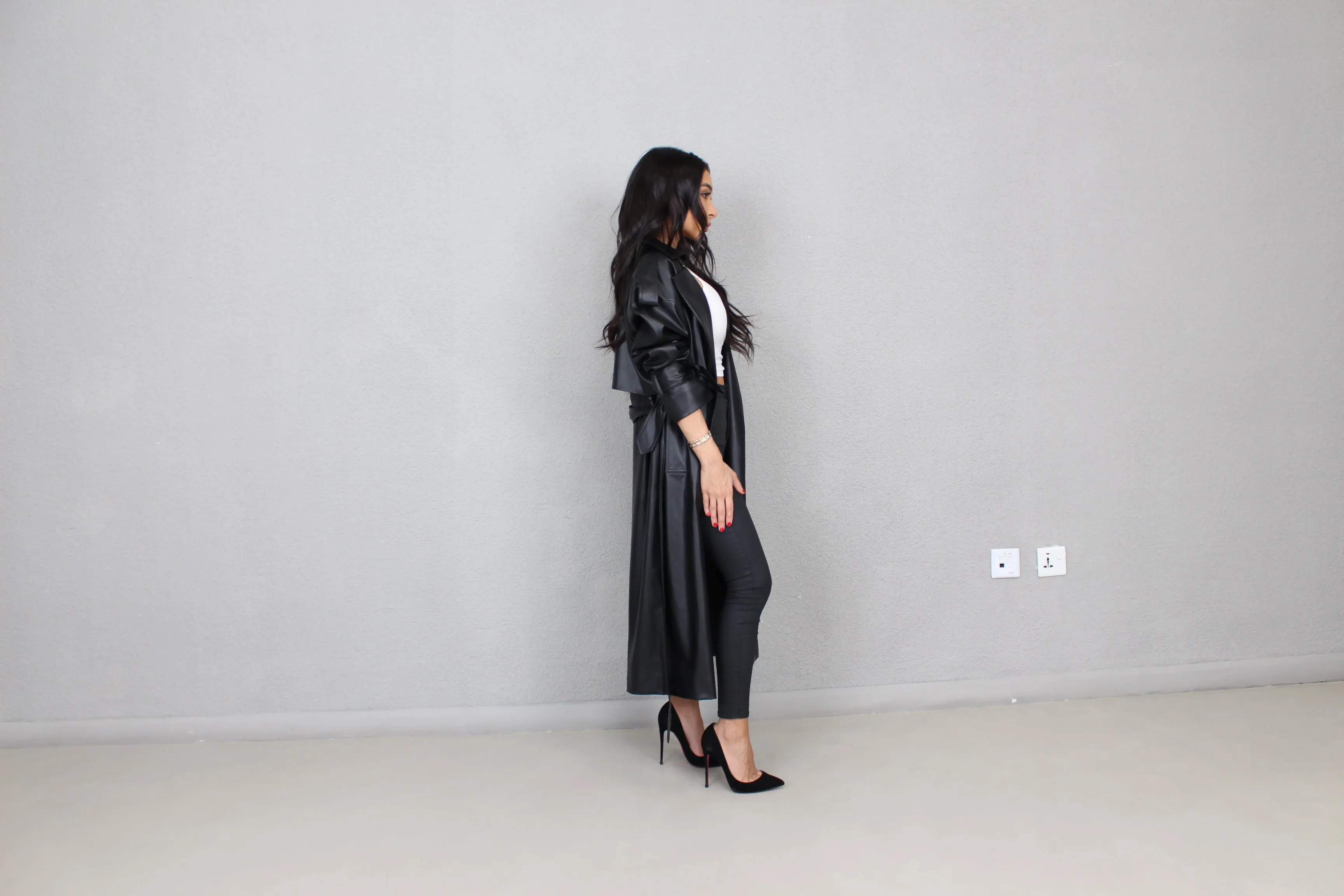 ZARA Leather Oversized Trench Coat