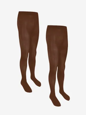 Zeco Girls School Opaque Tights (2 Pack) in Brown